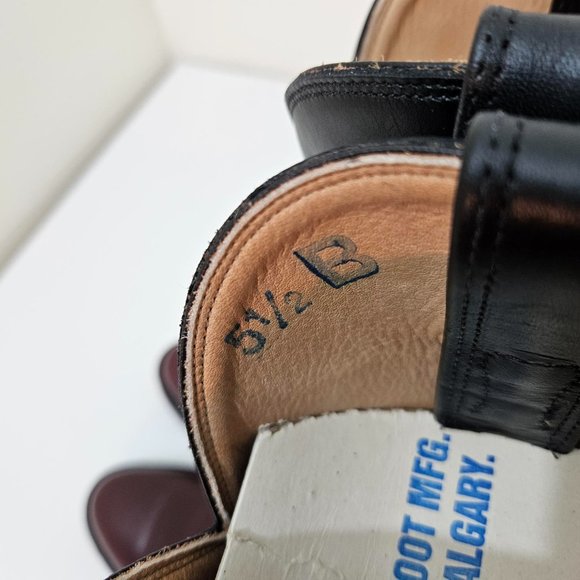 9. Cowboy Boots by Alberta Boots Co. Burgundy Kangaroo. Size 5.5 B. NIB - Picture 8 of 9